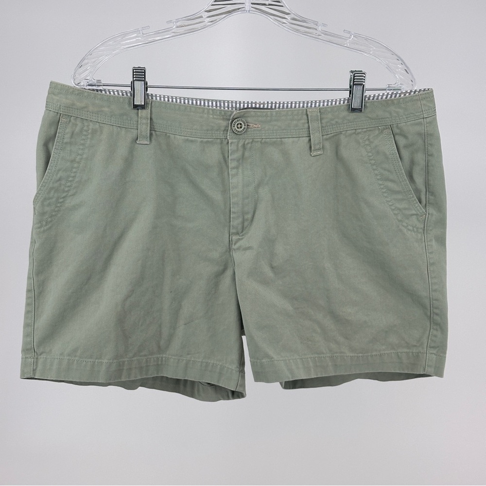 Women’s Casual Sage Green Cotton Shorts Size 16 Bass Pro